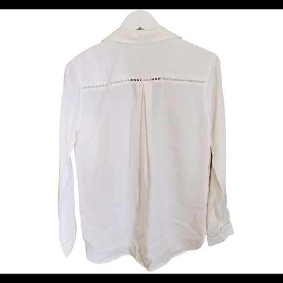 NWT ANTHROPOLOGIE CLOTH & STONE Landry Eyelet Button Down Shirt White Size XS - Picture 12 of 13